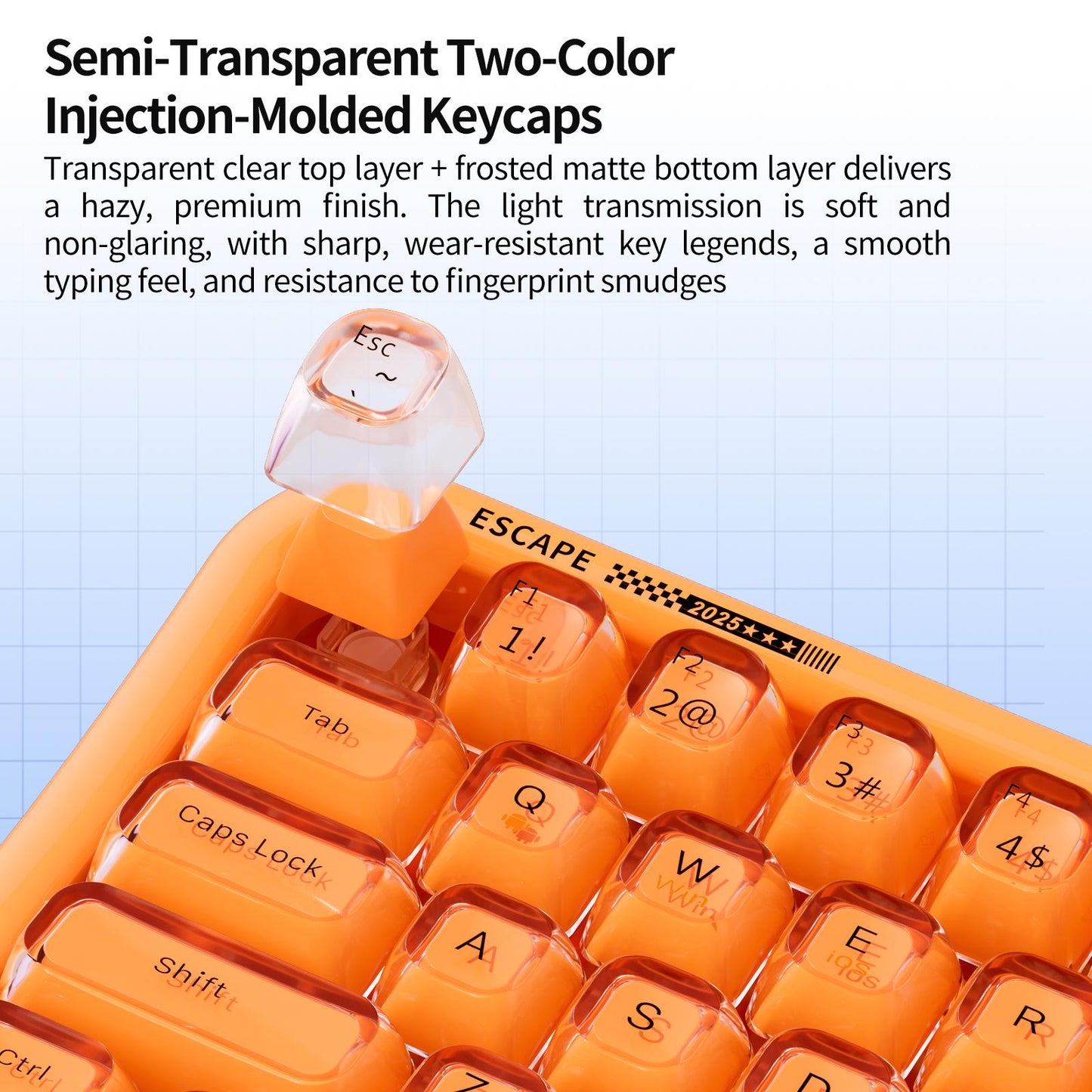 MOFII Pearl Series Tri-Mode RGB Backlit Mechanical Keyboard,68 Key