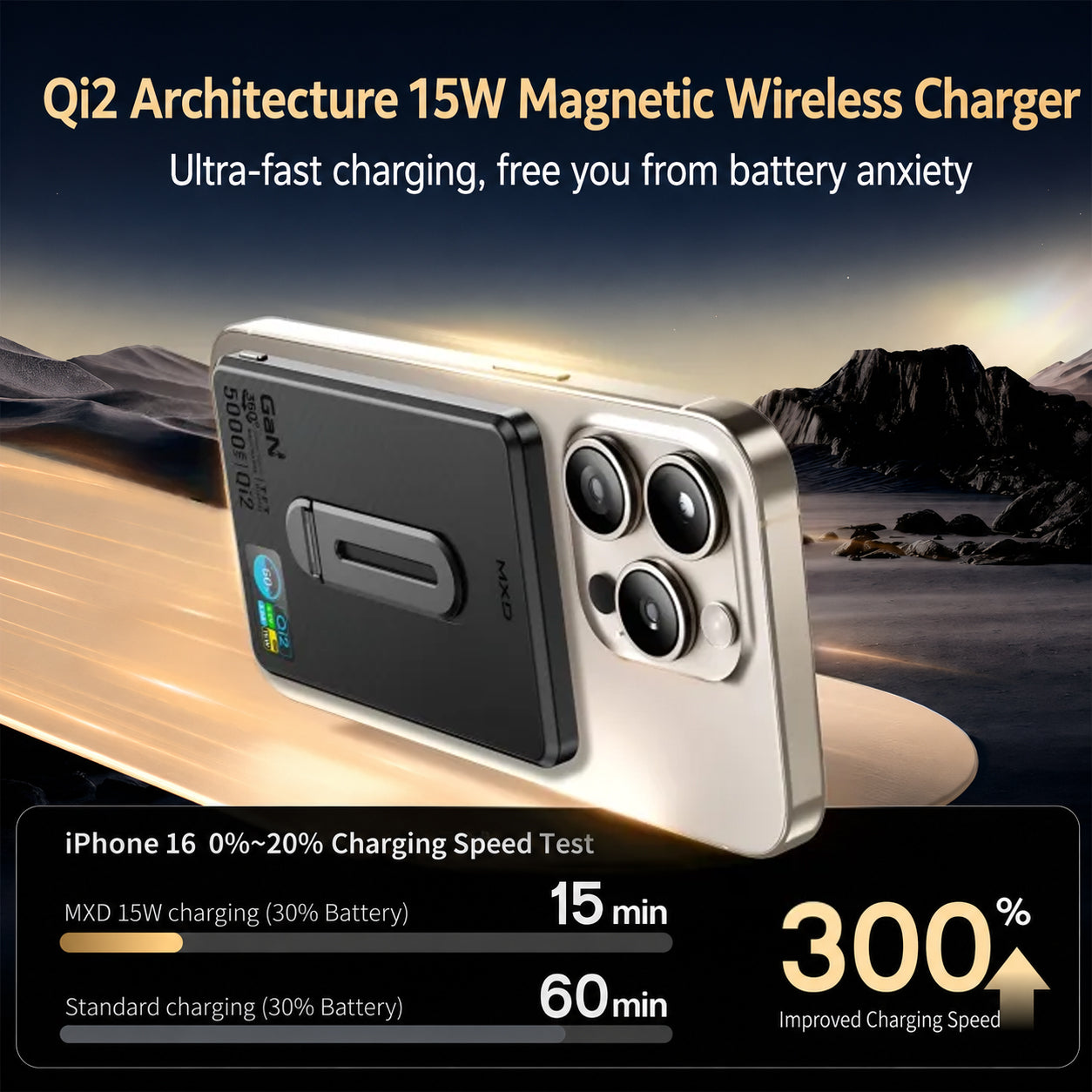 MXD i10Pro 5000mAh / 10000mAh Qi2 Ultra Thin Magnetic Wireless Power Bank with Stand