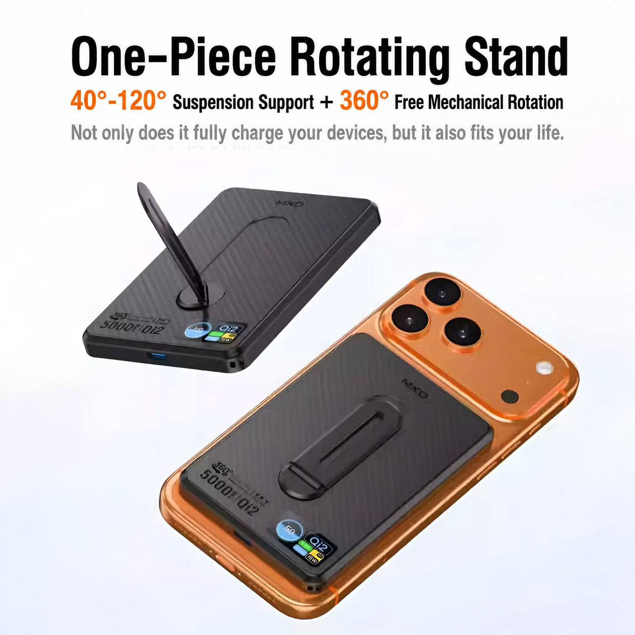 MXD i10Pro 5000mAh / 10000mAh Qi2 Ultra Thin Magnetic Wireless Power Bank with Stand