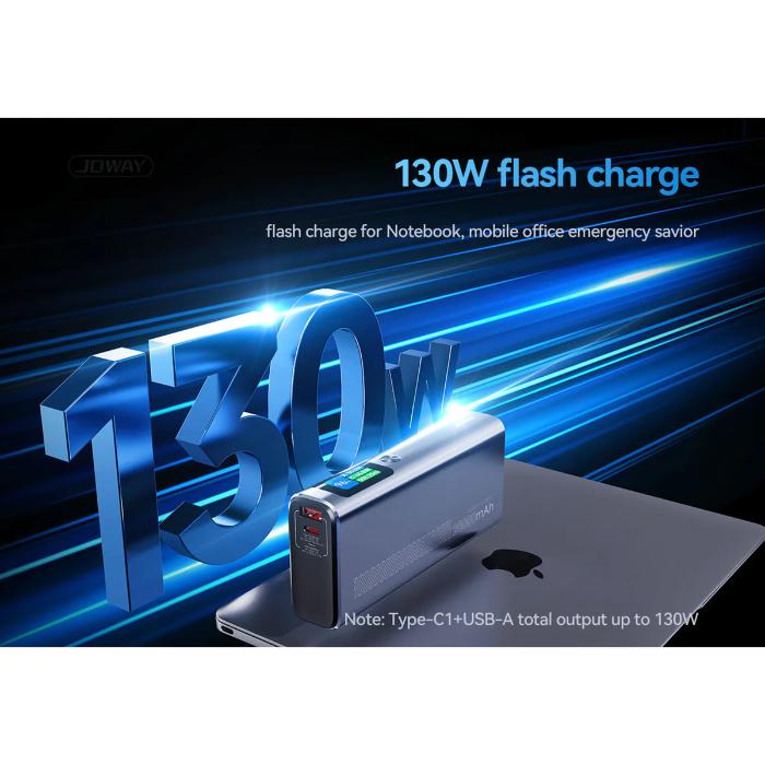 Shop and buy JOWAY 20000mAh 130W 72Wh Laptop Power Bank Fast Charging Portable Charger TFT Smart Digital Display| Casefactorie® online with great deals and sales prices with fast and safe shipping. Casefactorie is the largest Singapore official authorised retailer for the largest collection of mobile premium accessories.