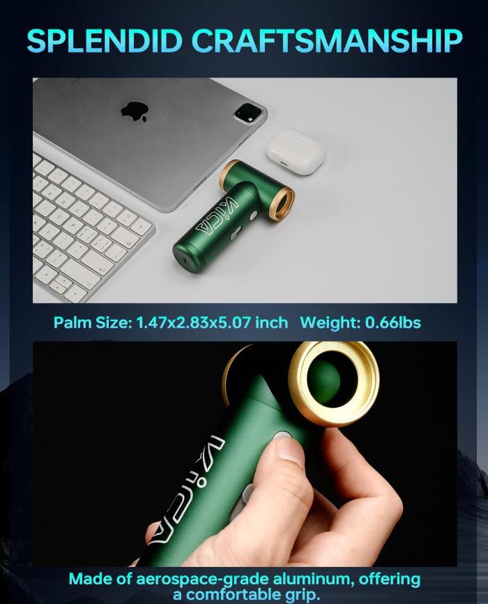 KiCA Turbo Boost & Portable Jet Fan 2S with 117,000 RPM Wind Speed