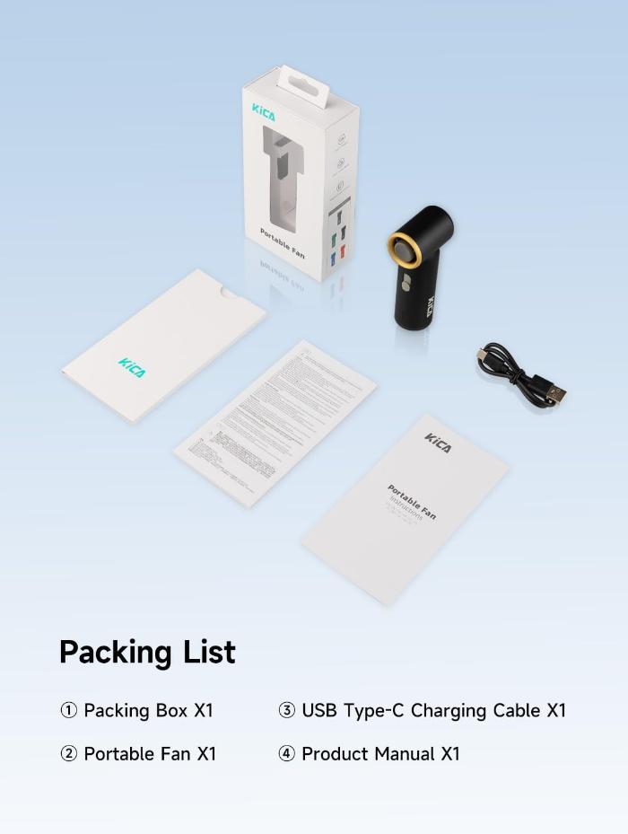 KiCA Ultra-Compact & Portable Jet Fan Mini with 14Hrs Long Time Battery