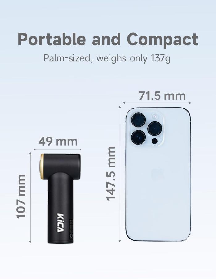 KiCA Ultra-Compact & Portable Jet Fan Mini with 14Hrs Long Time Battery