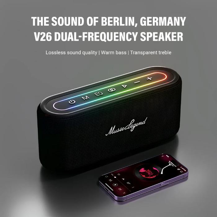 Shop and buy MUSIC LEGEND V26 360° Stereo Sound Bluetooth 5.3 Speaker Powerful sound quality Audiophile-grade bass| Casefactorie® online with great deals and sales prices with fast and safe shipping. Casefactorie is the largest Singapore official authorised retailer for the largest collection of mobile premium accessories.