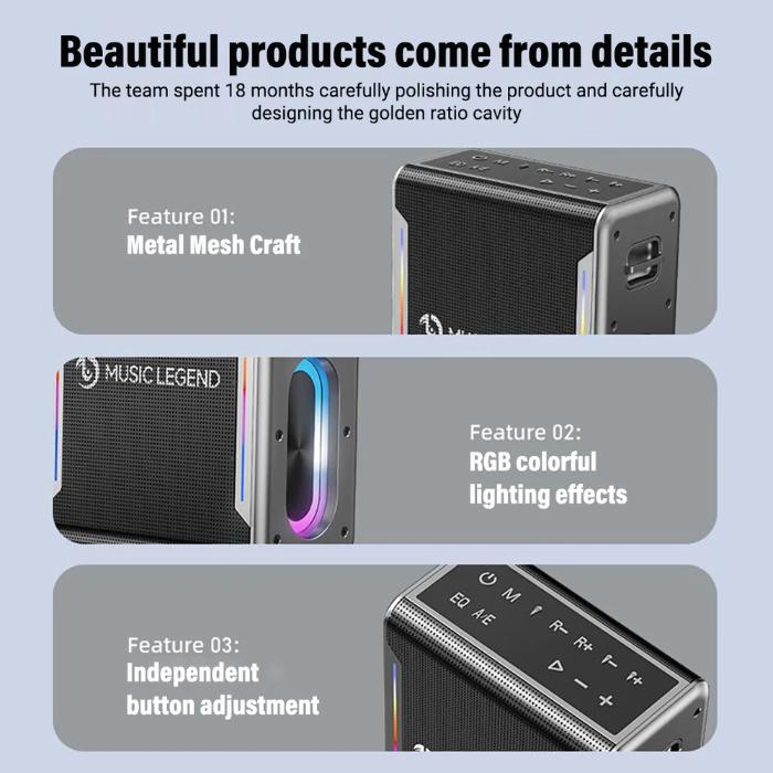 Shop and buy MUSIC LEGEND V8 Pro Bluetooth Speaker With 2 Microphones| Casefactorie® online with great deals and sales prices with fast and safe shipping. Casefactorie is the largest Singapore official authorised retailer for the largest collection of mobile premium accessories.