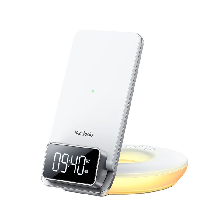 Shop and buy Mcdodo MG Series Multifunctional Desktop Wireless Charger alarm clock night lamp auto-locate charging| Casefactorie® online with great deals and sales prices with fast and safe shipping. Casefactorie is the largest Singapore official authorised retailer for the largest collection of mobile premium accessories.