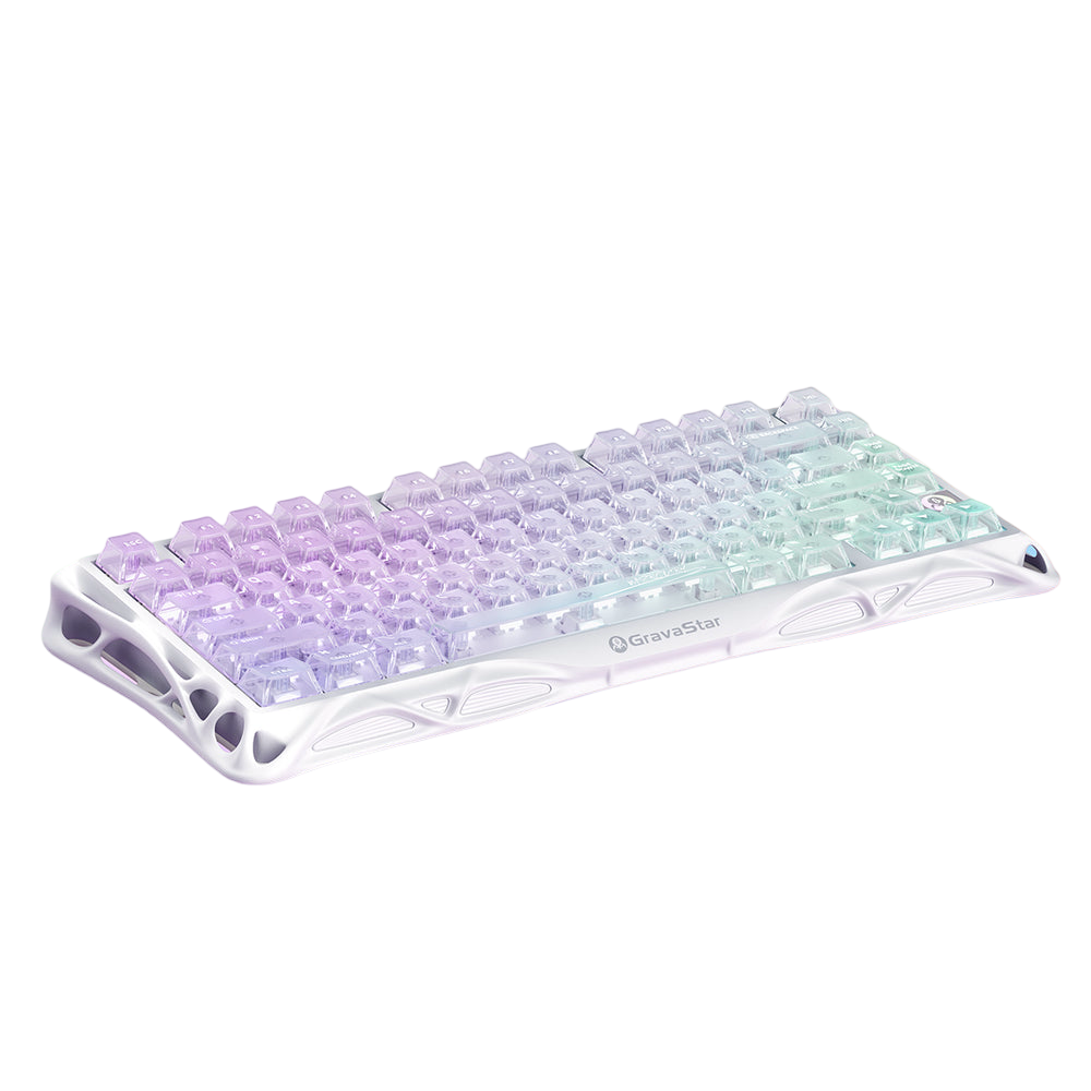 GravaStar Mercury K1 Lite 75% Wireless Mechanical Gaming Keyboard, Crystal Aurora
