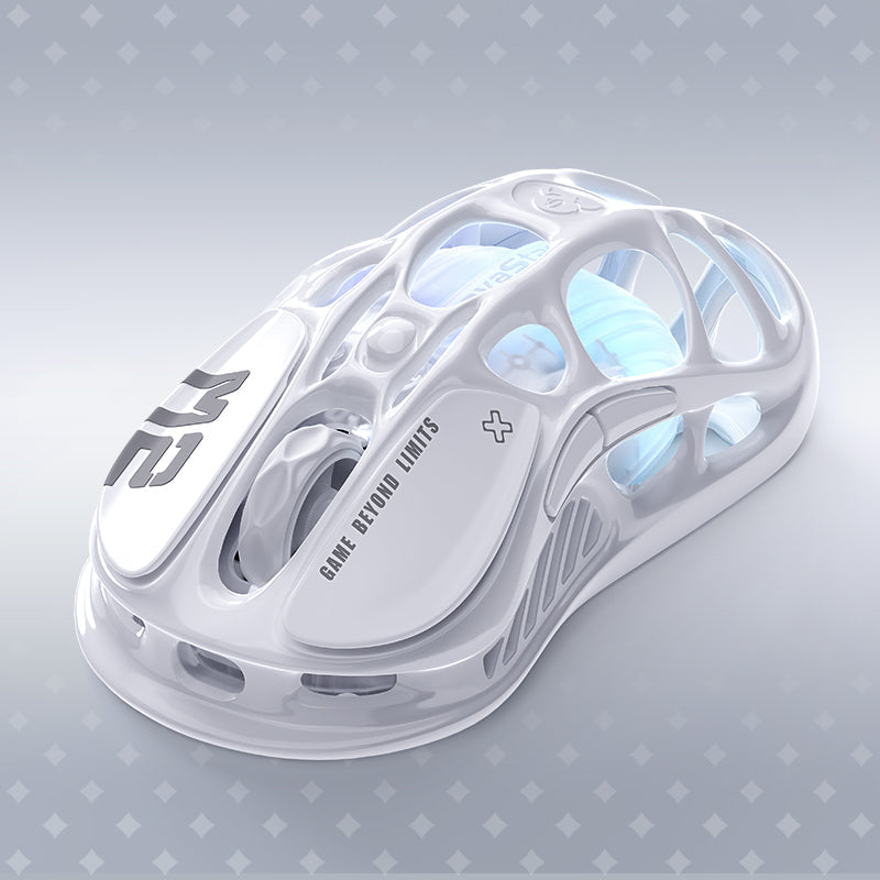 GravaStar Mercury M2 Gaming Mouse, Ergonomic PVC Hollowed-Out, 1K Hz Seamless Wired/Wireless 5 RGB & Programmable Button