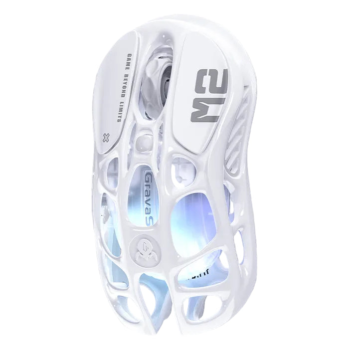 GravaStar Mercury M2 Gaming Mouse, Ergonomic PVC Hollowed-Out, 1K Hz Seamless Wired/Wireless 5 RGB & Programmable Button