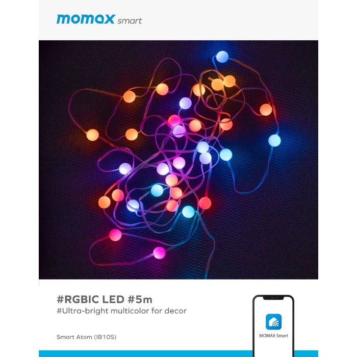 Shop and buy Momax IB10S Smart Atom IoT LED Fairy Lights RGBIC LED IoT Tech 4 Music Mode IP65 Waterproof | Casefactorie® online with great deals and sales prices with fast and safe shipping. Casefactorie is the largest Singapore official authorised retailer for the largest collection of mobile premium accessories .