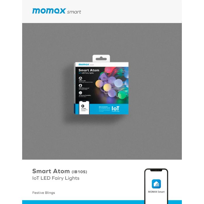 Shop and buy Momax IB10S Smart Atom IoT LED Fairy Lights RGBIC LED IoT Tech 4 Music Mode IP65 Waterproof | Casefactorie® online with great deals and sales prices with fast and safe shipping. Casefactorie is the largest Singapore official authorised retailer for the largest collection of mobile premium accessories .