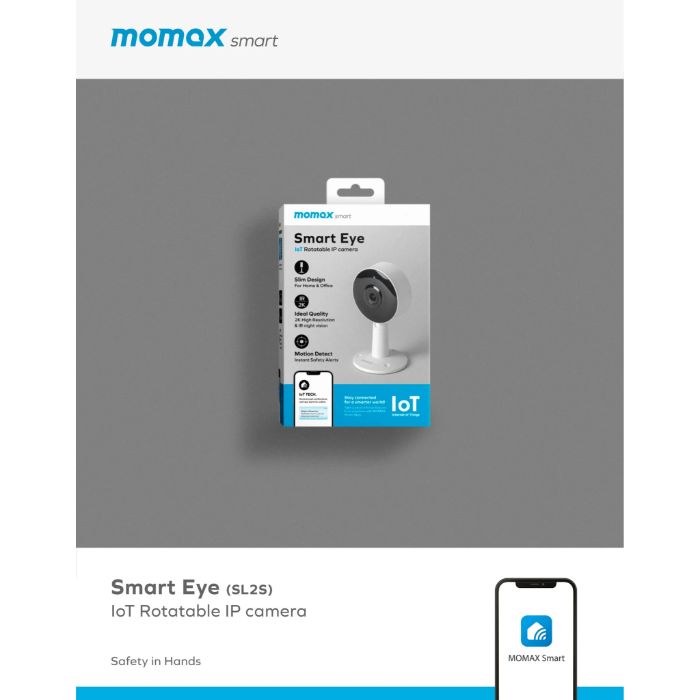 Shop and buy Momax SL2 Smart Eye IoT Rotatable IP Camera 2K resolution Motion Detection and Alerts 2-way audio| Casefactorie® online with great deals and sales prices with fast and safe shipping. Casefactorie is the largest Singapore official authorised retailer for the largest collection of mobile premium accessories.