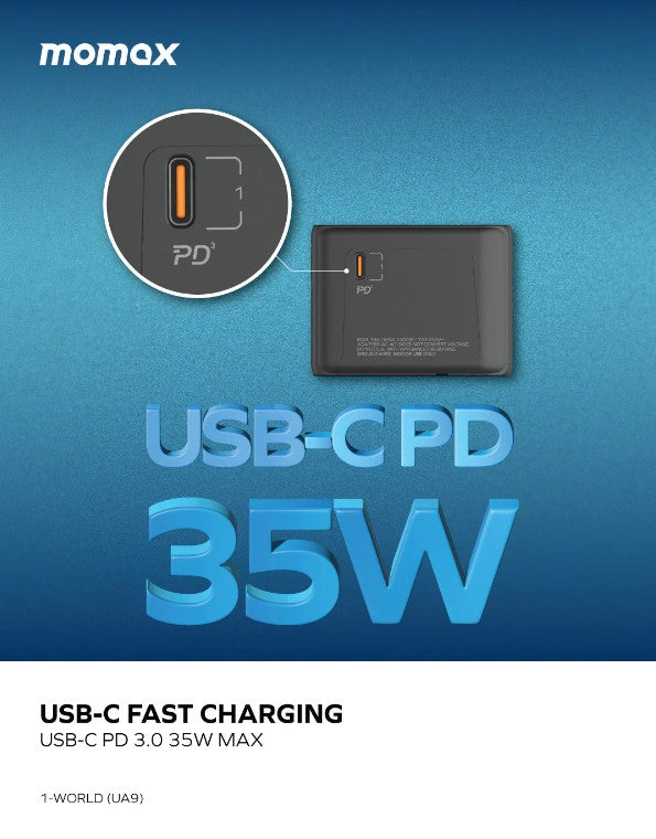 Shop and buy Momax UA9 1-WORLD PD 35W 5-Port + AC Travel Adapter Built-in JP/US, AU, EU, UK sockets charge 6 devices| Casefactorie® online with great deals and sales prices with fast and safe shipping. Casefactorie is the largest Singapore official authorised retailer for the largest collection of mobile premium accessories .