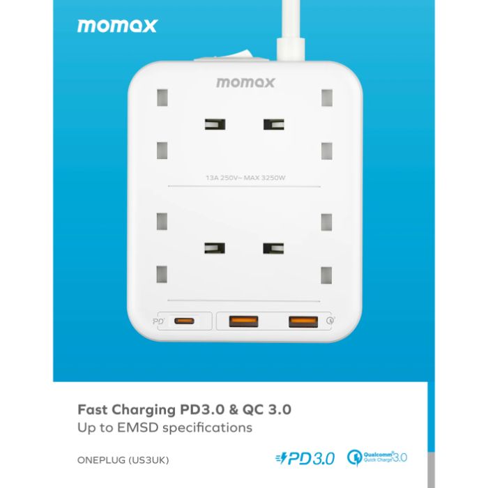 Shop and buy Momax US3 ONEPLUG 4-Outlet Power Strip with USB 20W Fast charging Safe reliable PD3.0 | Casefactorie® online with great deals and sales prices with fast and safe shipping. Casefactorie is the largest Singapore official authorised retailer for the largest collection of mobile premium accessories.