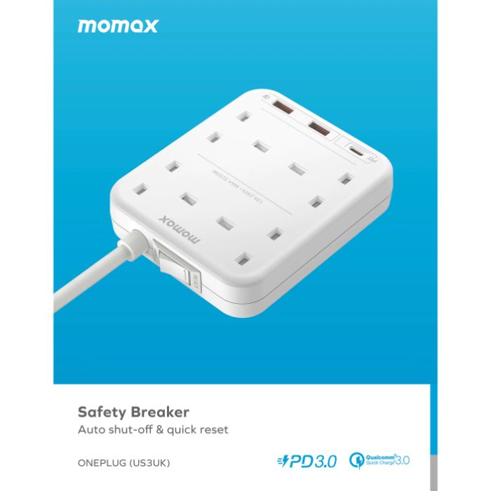 Shop and buy Momax US3 ONEPLUG 4-Outlet Power Strip with USB 20W Fast charging Safe reliable PD3.0 | Casefactorie® online with great deals and sales prices with fast and safe shipping. Casefactorie is the largest Singapore official authorised retailer for the largest collection of mobile premium accessories.