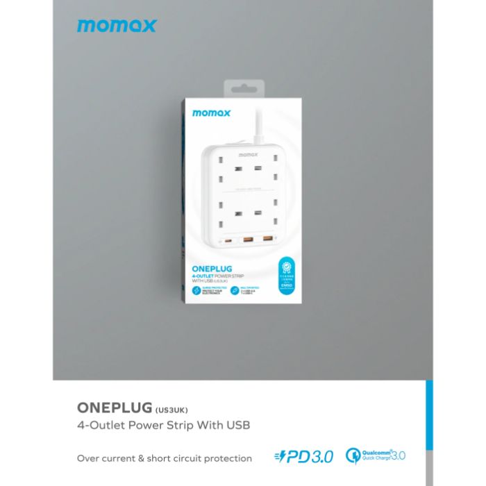 Shop and buy Momax US3 ONEPLUG 4-Outlet Power Strip with USB 20W Fast charging Safe reliable PD3.0 | Casefactorie® online with great deals and sales prices with fast and safe shipping. Casefactorie is the largest Singapore official authorised retailer for the largest collection of mobile premium accessories.