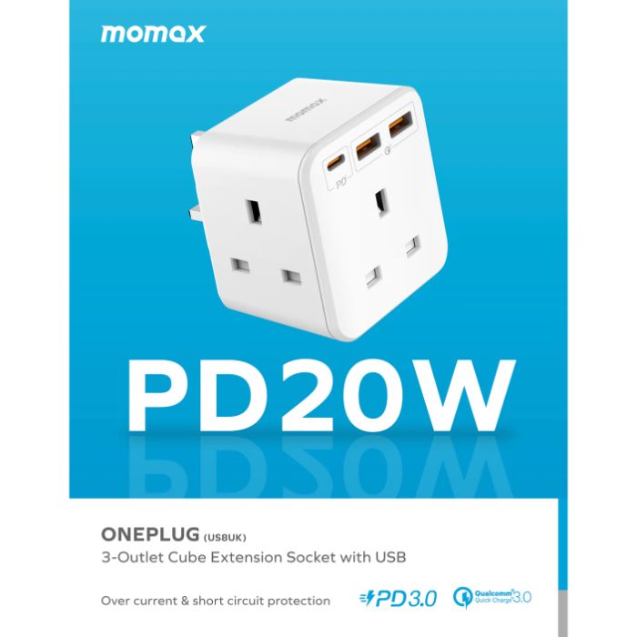 Shop and buy Momax US8 ONEPLUG 3-Outlet Cube Extension Socket with USB Fast Charging PD3.0 Safe reliable| Casefactorie® online with great deals and sales prices with fast and safe shipping. Casefactorie is the largest Singapore official authorised retailer for the largest collection of mobile premium accessories.