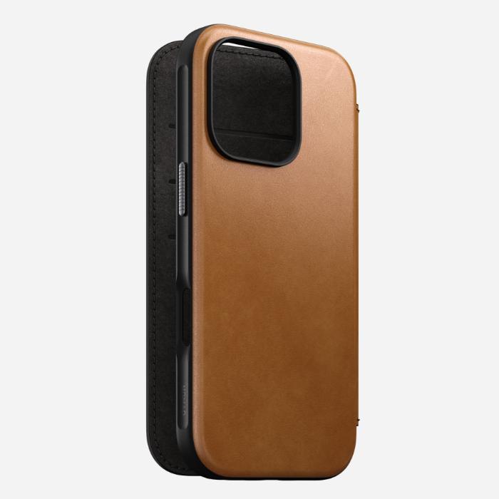 NOMAD Modern Leather Folio Case for iPhone 16 Pro 6.3