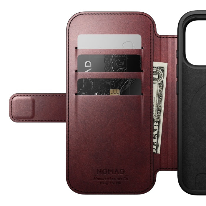 NOMAD Modern Leather Folio Case for iPhone 17 Pro 6.3" (2025) by Horween® Leather