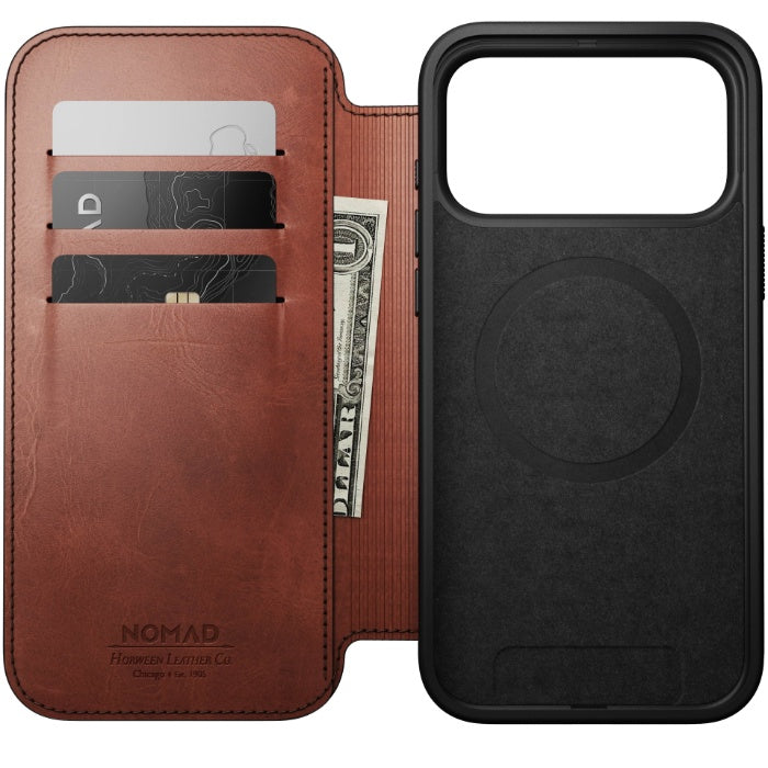 NOMAD Modern Leather Folio Case for iPhone 17 Pro Max 6.9" (2025) by Horween® Leather