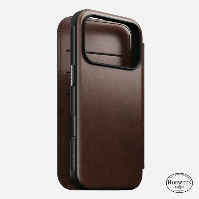 NOMAD Modern Leather Folio Case for iPhone 17 Pro 6.3" (2025) by Horween® Leather