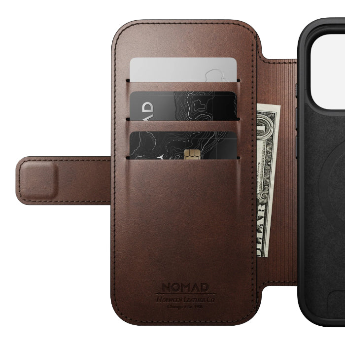 NOMAD Modern Leather Folio Case for iPhone 17 Pro 6.3" (2025) by Horween® Leather