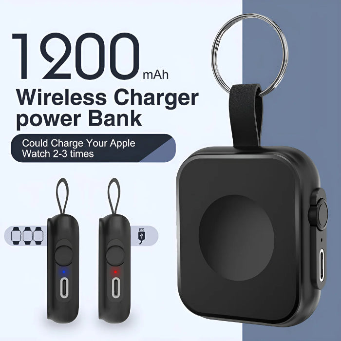 O2W Selection WP1 2.5W Max Portable Charger for Apple Watch with 1200mAH Powerbank