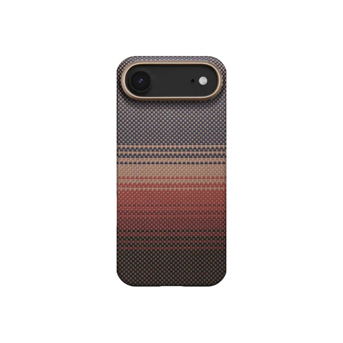 Sunset PITAKA Ultra-Slim Case for iPhone 17 Air 6.6" (2025) with PitaTap on a white background