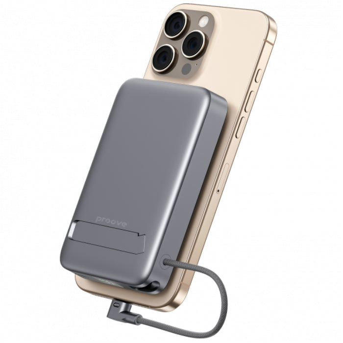 PROOVE OverPower 15W 10000mAh Qi2 Magnetic PowerBank and Integrated Type C Cable 35W Fast Charging PowerBank