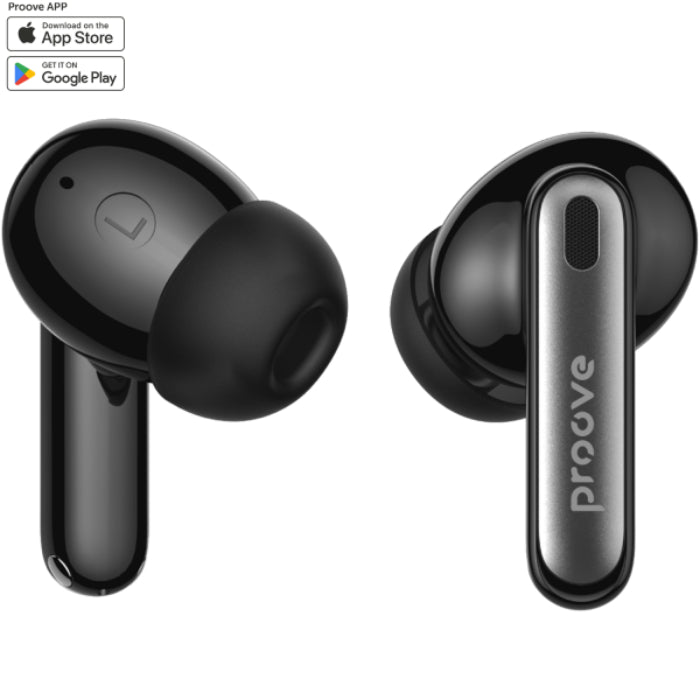 Black PROOVE Intro Pro Gaming Wireless Earphone with ANC Mode and Case LED Screen Indicator
