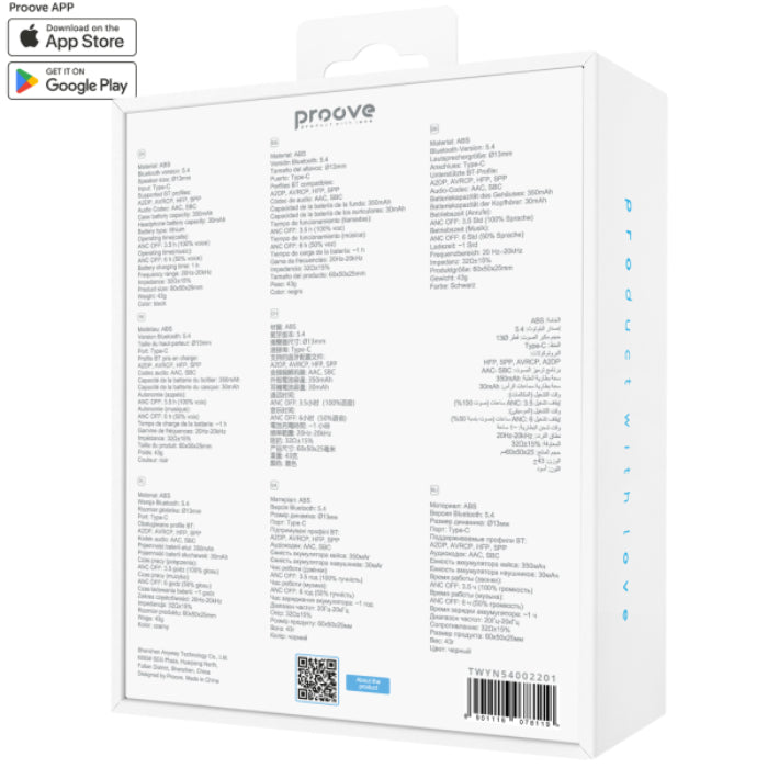 Black PROOVE Intro Pro Gaming Wireless Earphone with ANC Mode and Case LED Screen Indicator packaging