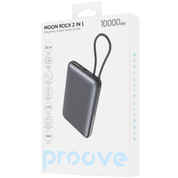 PROOVE Moon Rock 22.5W 10000mAh Magnetic PowerBank with Stand and Integrated Type C Cable (Apple Watch Charging Compatible)