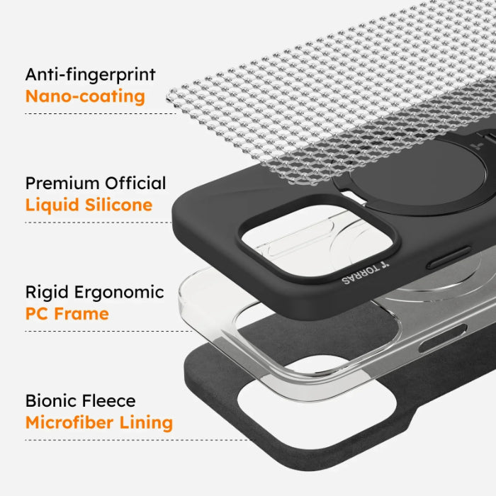 TORRAS Ostand Spin Silicone Case for iPhone 17 Pro 6.3" (2025)