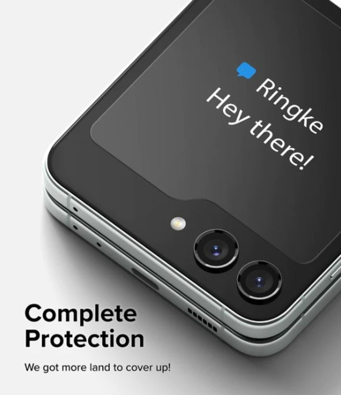 Shop and buy Ringke Exterior Cover Display Glass Screen Protector for Samsung Galaxy Z Flip 5 (2023) Clear| Casefactorie® online with great deals and sales prices with fast and safe shipping. Casefactorie is the largest Singapore official authorised retailer for the largest collection of mobile premium accessories.