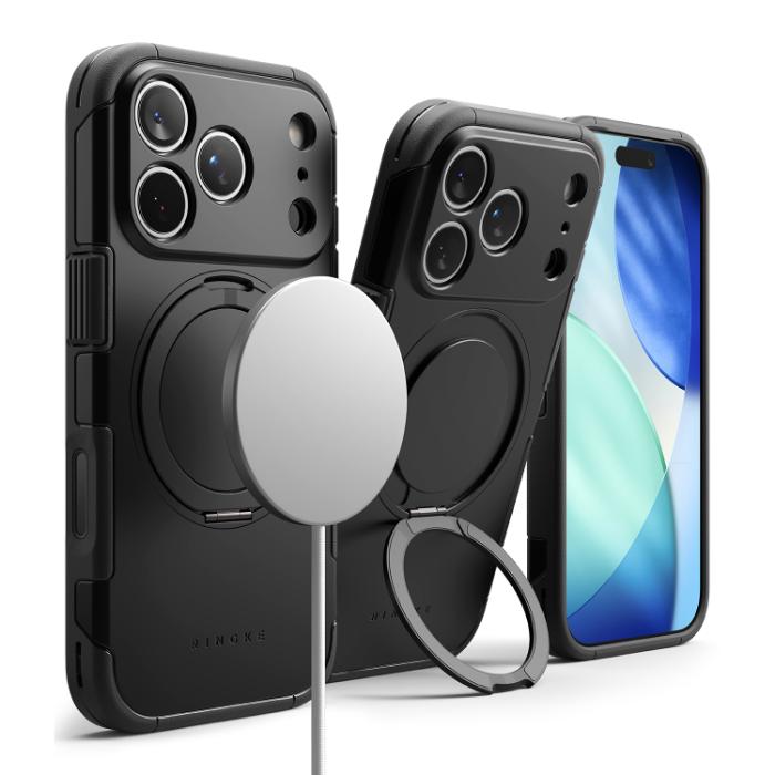 Black and Gunmetal RINGKE Alles Case for iPhone 17 Pro 6.3" (2025) on a white background