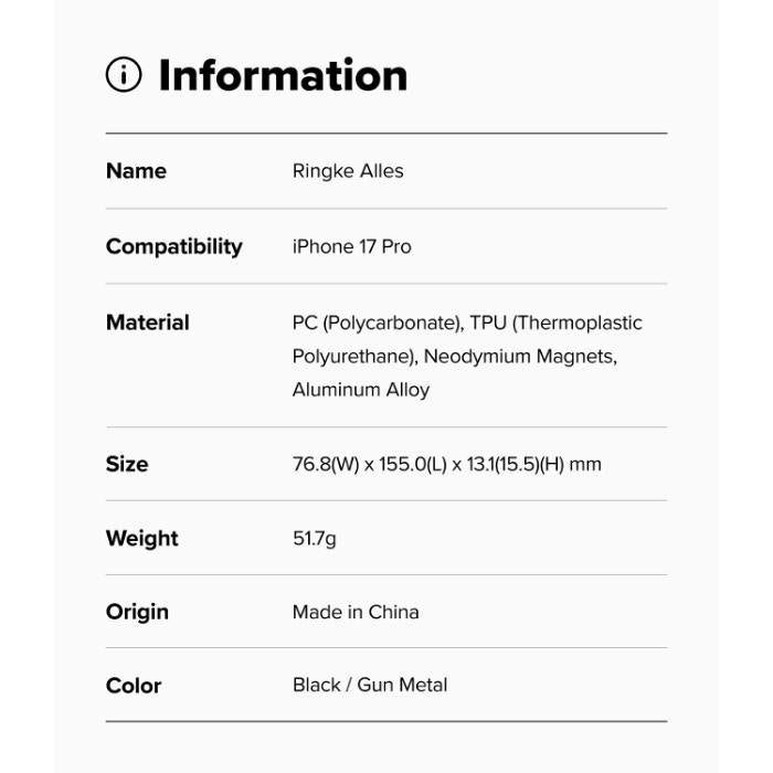RINGKE Alles Case for iPhone 17 Pro 6.3" (2025)