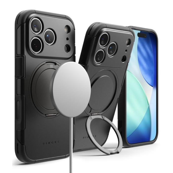 Black and Gunmetal RINGKE Alles Case for iPhone 17 Pro 6.3" (2025) on a white background
