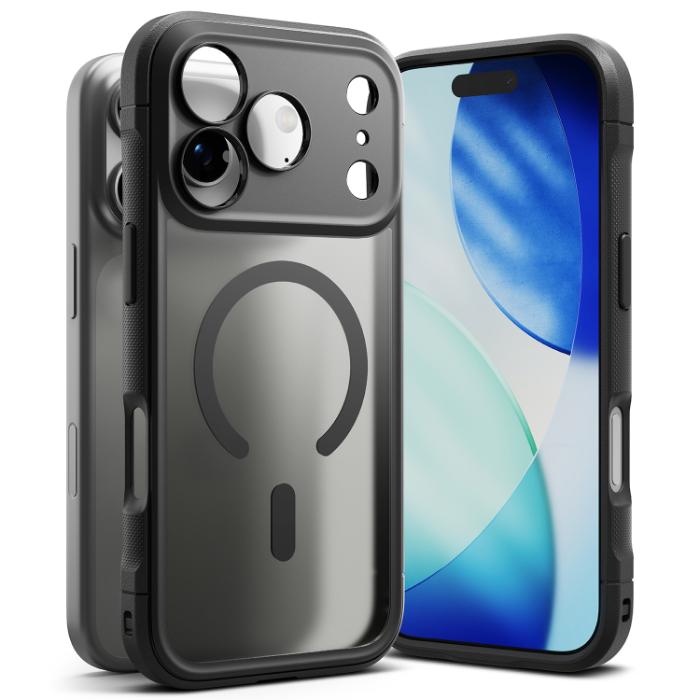 Matte Black RINGKE Fusion Bold Magnetic Case for iPhone 17 Pro 6.3" (2025) on a white background