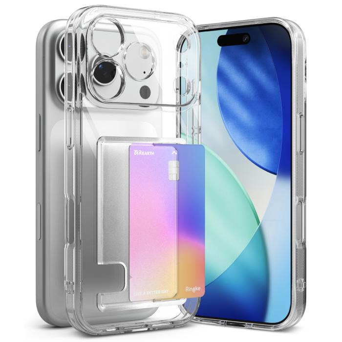 Clear RINGKE Fusion Card Case for iPhone 17 Pro Max 6.9" (2025) on a white background