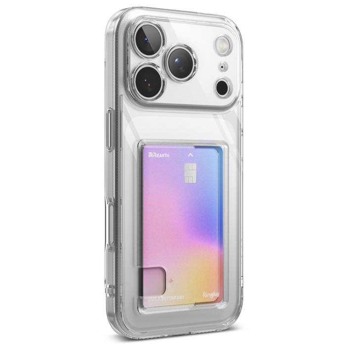 Clear RINGKE Fusion Card Case for iPhone 17 Pro Max 6.9" (2025) on a white background