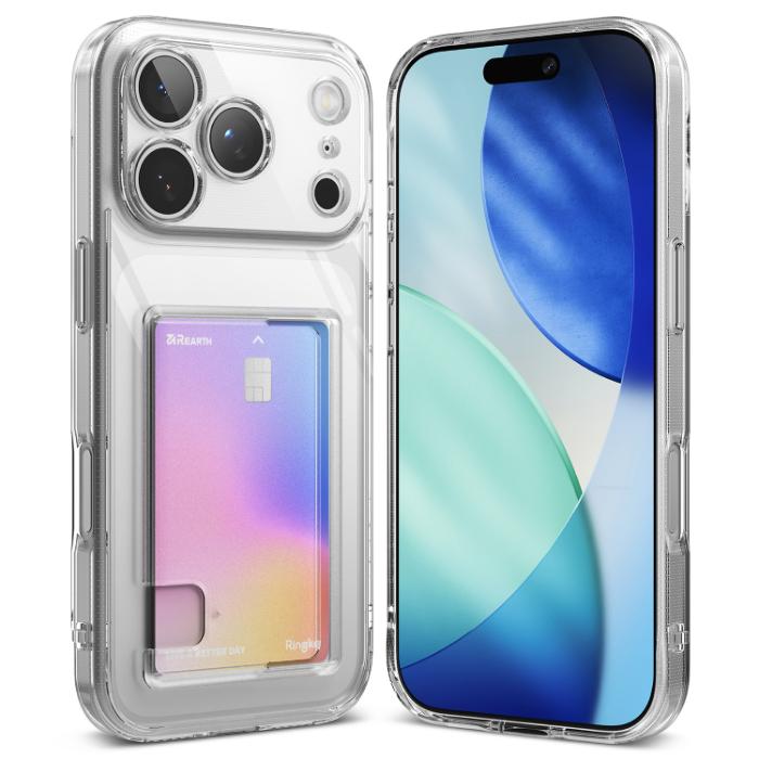 Clear RINGKE Fusion Card Case for iPhone 17 Pro Max 6.9" (2025) on a white background