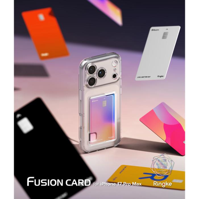 Clear RINGKE Fusion Card Case for iPhone 17 Pro Max 6.9" (2025) on a white background