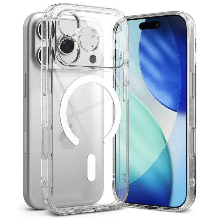 Clear RINGKE Fusion Magnetic Case for iPhone 17 Pro 6.3" (2025) on a white background