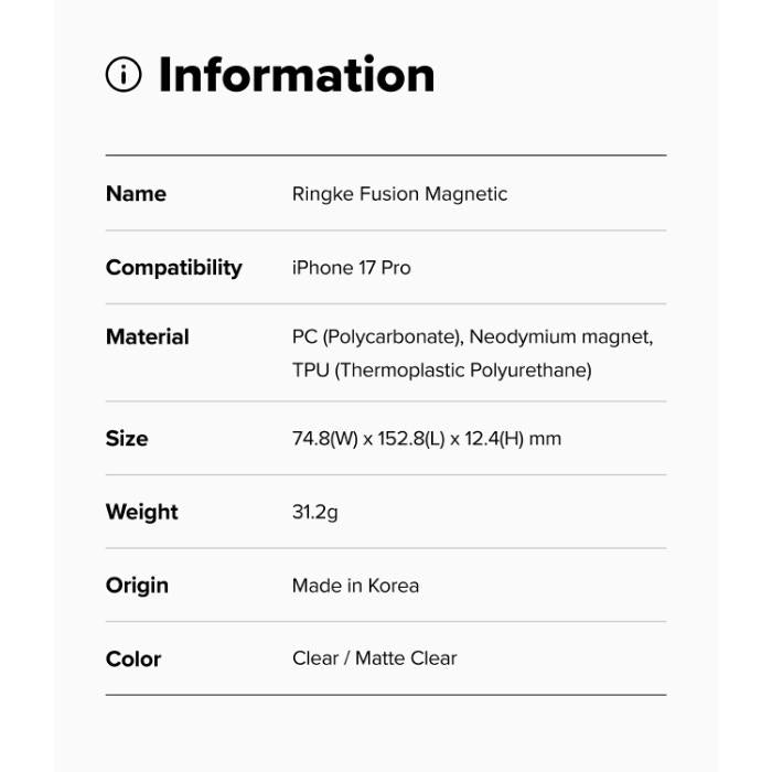 RINGKE Fusion Magnetic Case for iPhone 17 Pro 6.3" (2025)