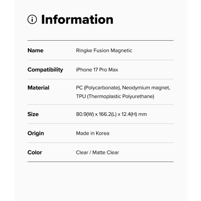 RINGKE Fusion Magnetic Case for iPhone 17 Pro Max 6.9" (2025)