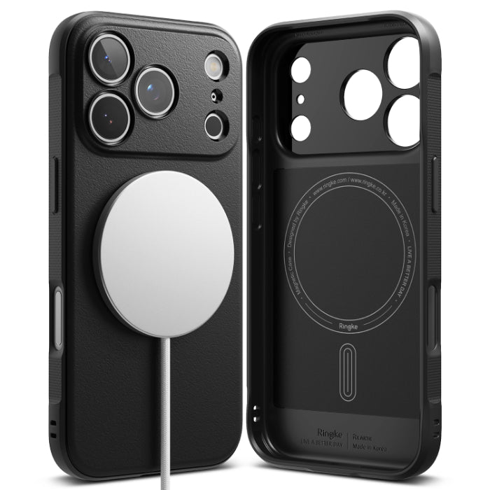Black RINGKE Onyx Magnetic Case for iPhone 17 Pro 6.3" (2025) logo on a white background