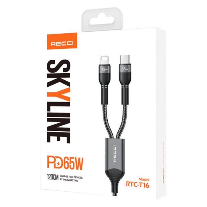 Shop and buy Recci RTC-T16 Skyline PD 65W 2-in-1 Fast Charging Type-C & Lightning Cable Smart Adaption Safe Charging| Casefactorie® online with great deals and sales prices with fast and safe shipping. Casefactorie is the largest Singapore official authorised retailer for the largest collection of mobile premium accessories.