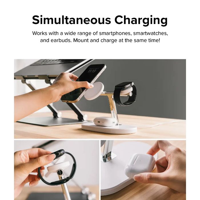 Shop and buy Ringke 3-in-1 Magnetic Wireless Charging Stand Simultaneous Charging with Mood Light | Casefactorie® online with great deals and sales prices with fast and safe shipping. Casefactorie is the largest Singapore official authorised retailer for the largest collection of mobile premium accessories.
