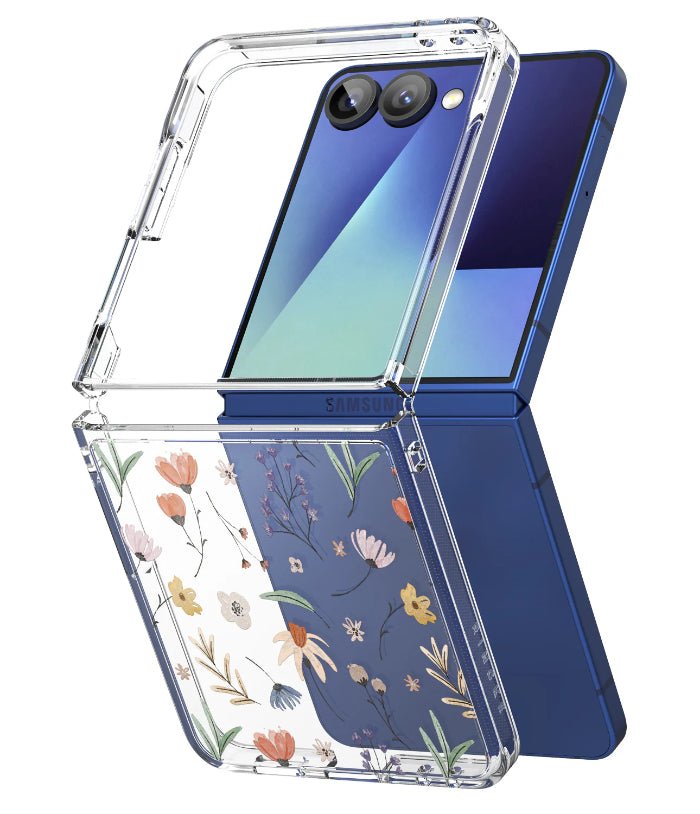 Dry flowers design Ringke Fusion Design Case for Samsung Galaxy Z Flip 7 (2025) on a white background