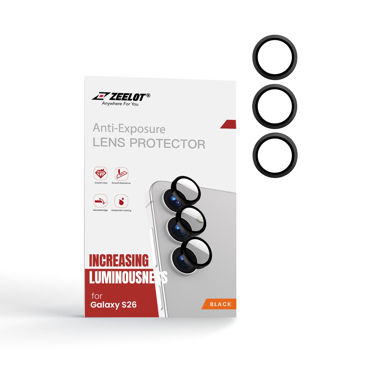 ZEELOT Pishield Series Titanium Alloy Lens Protector for Samsung Galaxy S26 (2026)
